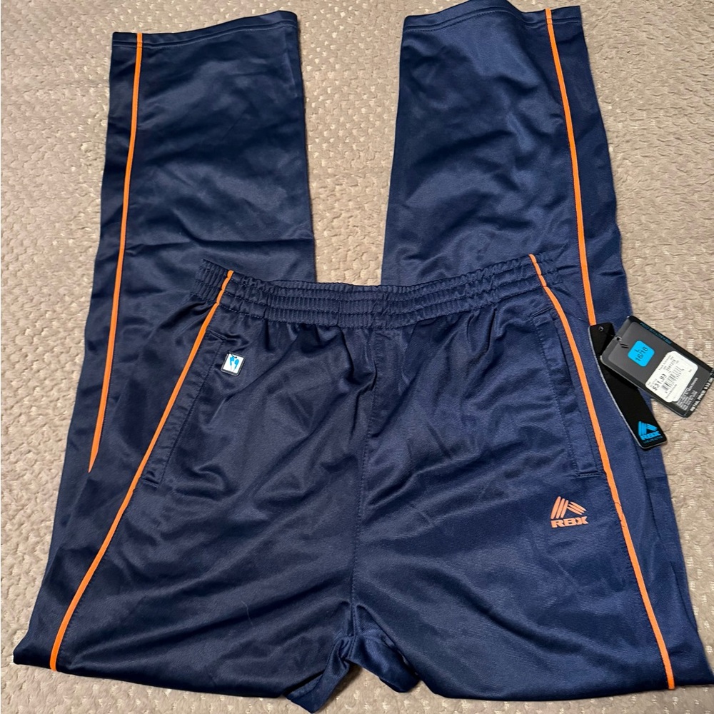 RBX Youth Navy Track Joggers with Orange Piping